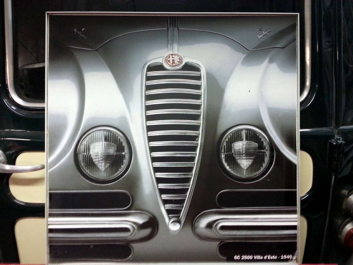 Insegna auto Alfa Romeo quadro 6C Villa d'Este 2500 del 1949